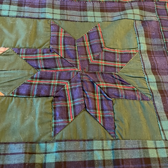 Quilted Red, Green, Blue, White 100% Polyester Table Runner - Picture 10 of 11